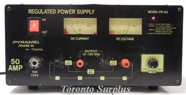 a 15V, 50A Tenna Pyramid Phase lll Regulated Power Supply Model PS-50 ...